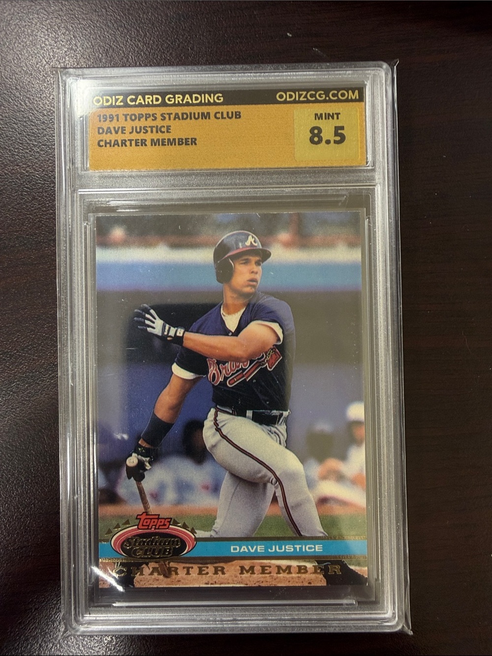 91 Topps Dave Justice  graded 8.5